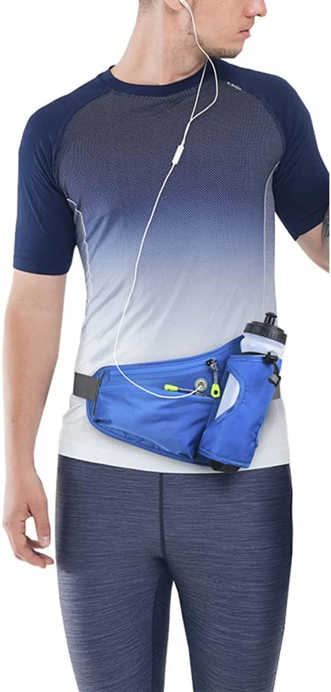 Hydration Running Belt with Bottle, Fanny Pack with Water Bottle Holder Unisex Sport Pouch Belt for Fitness Jogging Hiking Travel
