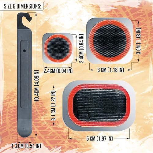 Bike Tire Repair Kit with Patches Levers Glue for MTB & Road Bikes