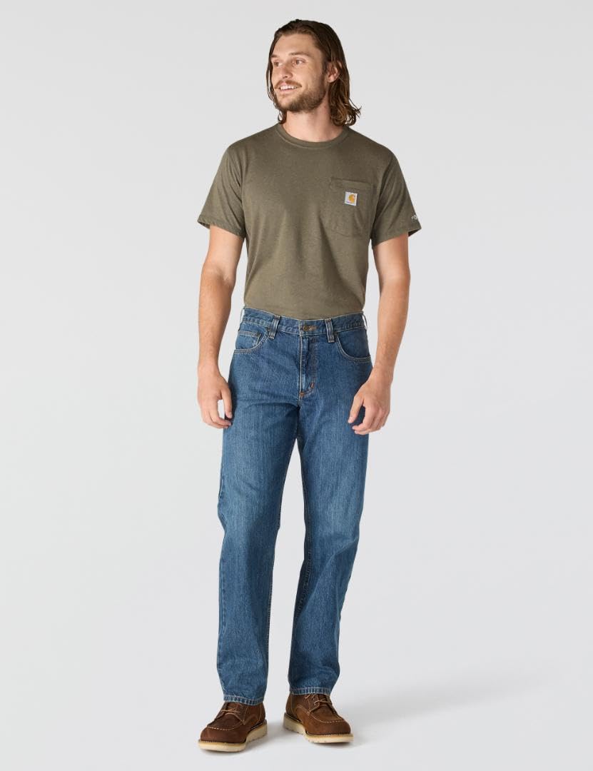 Carhartt Men's Relaxed Straight Jean, Bay, W34 x L32