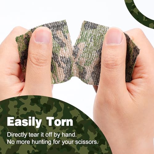 Camo Self Adhesive Bandage Wrap 16 Pack - 2 Inch x 5 Yards Elastic Cohesive Wrap for Sports, Wounds, Tattoos - Variation: Camo / 2IN - 16Pack