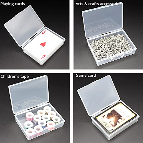 6 Pack Plastic Playing Card Deck Boxes Fits Baseball & Gaming Cards
