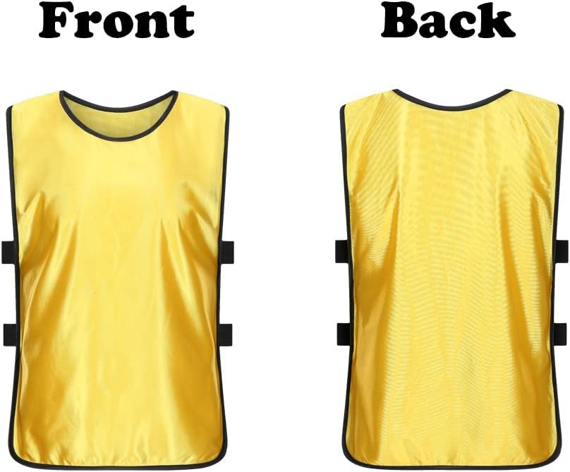 12 Pack Scrimmage Training Vest, Sports Pinnies, Practice Jerseys, Practice Vest for Adult Youth Kids.
