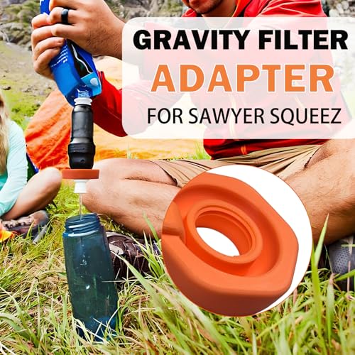 Orange Water Filter Adapter for Nalgene Wide Mouth Bottles & Sawyer Squeeze - Leak-Proof, Quick Connect