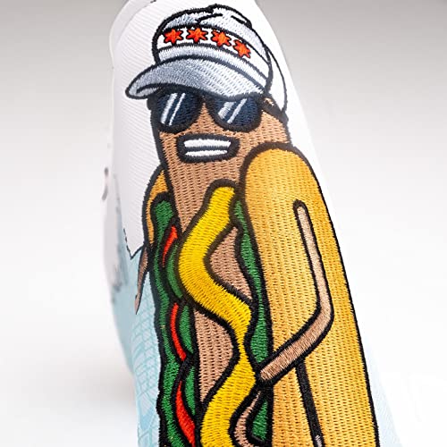 Pins & Aces USA Head Cover - Chicago Dog Golf Club Protector, Hand-Made Leather