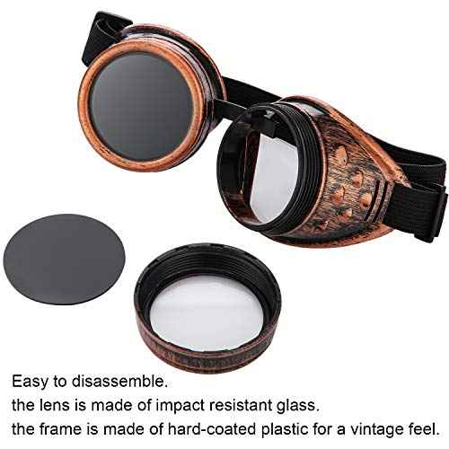 Frienda 3 Pcs Retro Steampunk Cyber Goggles Glasses Mad Scientist Goggles Vintage Victorian Sunglasses Gothic for Cosplay Costumes Adult Women Men(3 Packs)
