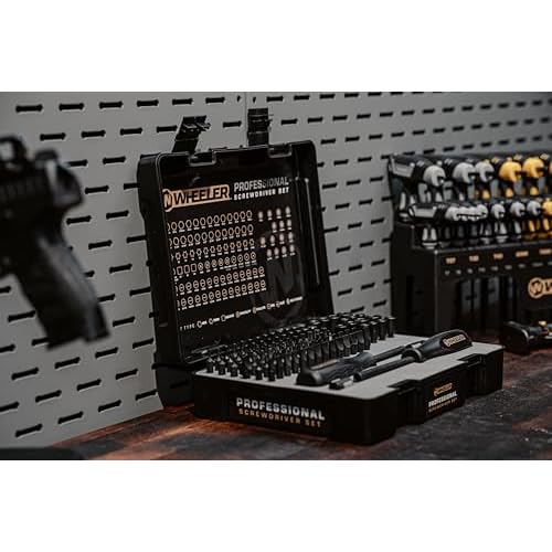 Wheeler Engineering 100-Piece Professional Screwdriver Set with Steel Construction, Metric and Standard Sizes, Storage Case, for Gunsmithing and Maintenance