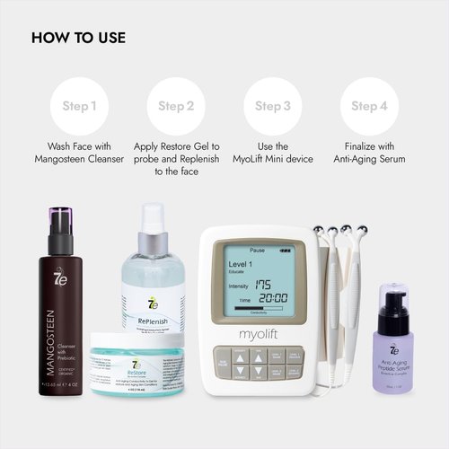 7E Wellness MyoLift Mini Microcurrent Facial Device - Non-Invasive Face Lift, Facial Skin Care Products for Anti Aging, Skin Tightening - Esthetician Supplies and Skin Care Tools - Up to 400 Microamps
