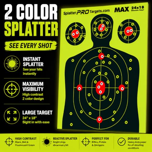 18x24 Extra Large Splatter Targets - Two Color Fluorescent Yellow & White - Variation 10