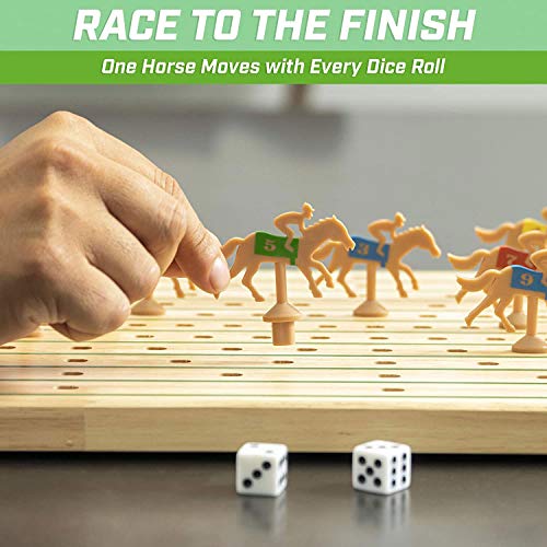 Horse Race Game Set with Dice & Scoreboard - Derby Dash Tabletop Race