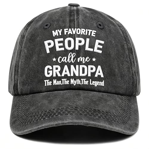 Grandpa Black Embroidered Hat for Men - Gifts for Family and Friends