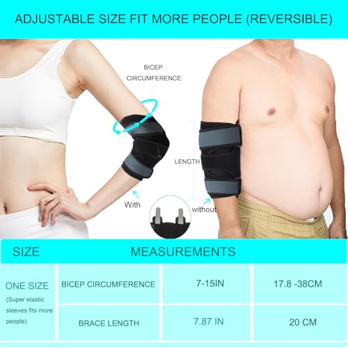 Elbow Support Brace with Ice Packs for Nerve & Tendon Pain Relief, Adjustable Night Splint