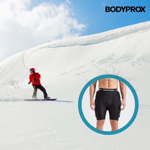 Bodyprox Protective Padded Shorts for Snowboard,Skate and Ski,3D Protection for Hip,Butt and Tailbone (Medium) Black
