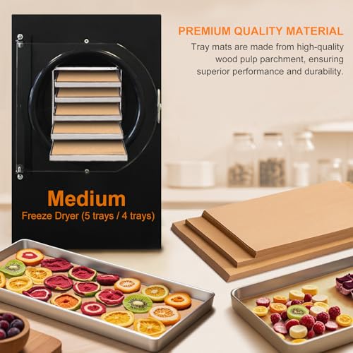 150 PCS Parchment Tray Mats Set for Harvest Right Freeze Dryer Medium Trays - Disposable Food Dehydrator Accessories 17.2x7 in