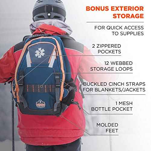 Ergodyne Arsenal 5244 Medic First Responder Trauma Backpack Jump Bag for EMS, Police, Firefighters, Blue