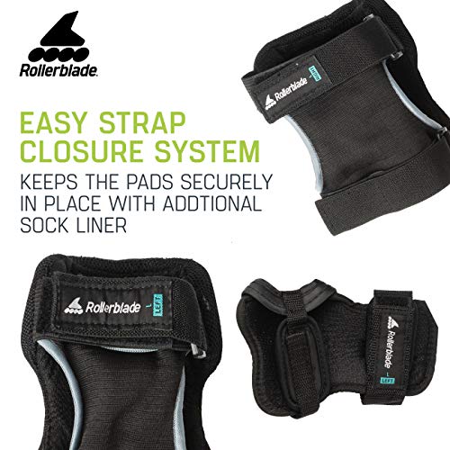 Rollerblade Inline Skating Protective Gear Set Medium - Knee, Elbow & Wrist Pads, Black