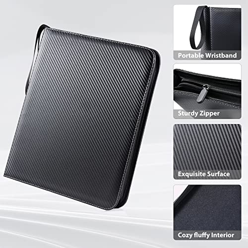 WOT I Trading Card Binder 900 Pockets Black Zipper Card Holder Organizer