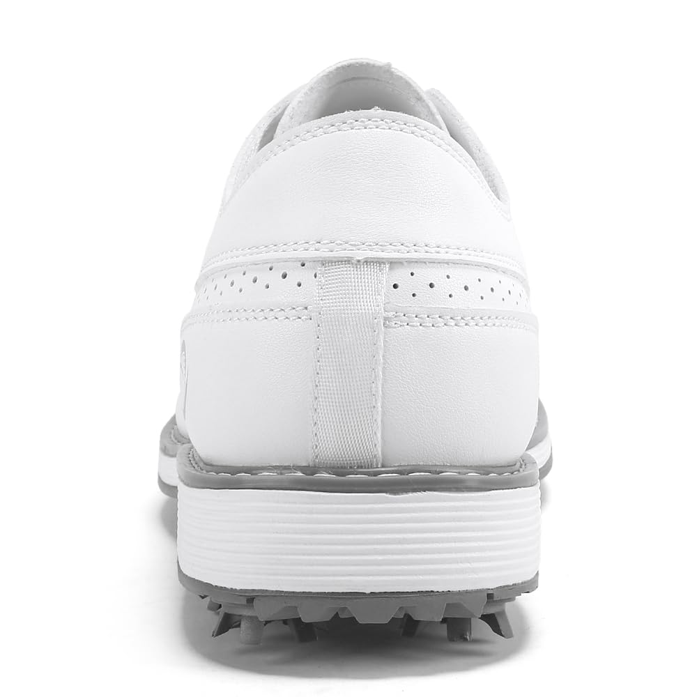 Ifrich Men's Professional Golf Shoes Man Spikes Golf Sneakers Male Golf Footwears Men Golf Walking Training Shoes (White,11)