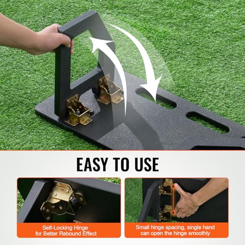VEVOR Soccer Rebounder Board, Portable Soccer Wall with 2 Angles Rebound, Foldable HDPE Kickback Rebound Board, Soccer Training Equipment for Kids and Adults, Passing & Shooting Practice