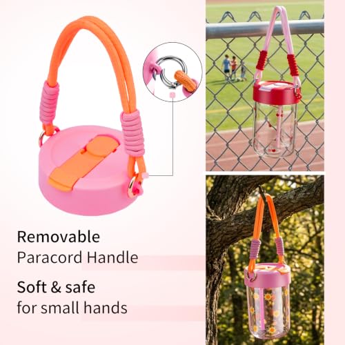 Kids Water Bottle with Straw Lid - Sunshine 16oz Leak-Proof Tritan Bottle for School & Travel