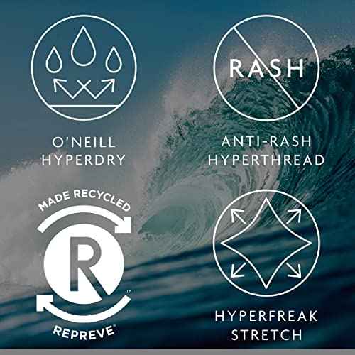 O'NEILL Mens Hyperfreak Heat Block Swim Trunks - 19 Inch Inseam Fixed Waist Performance Boardshorts for Men,Aqua Wash,30