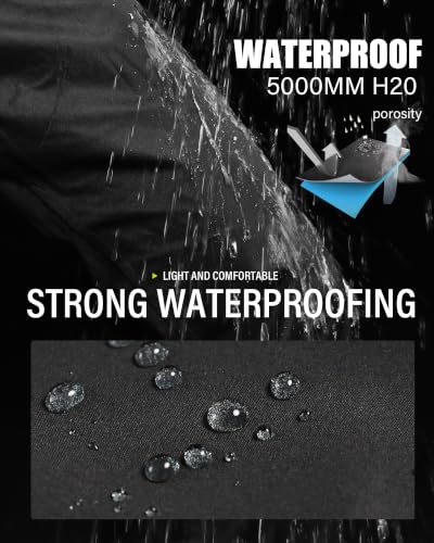 Men's Waterproof Rain Pants - Packable Windproof Lightweight Overpants, X-Small / 28" Inseam, Black