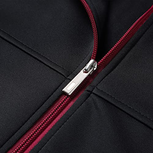 Men's Casual Athletic Tracksuit Set Large Black and Red - Full Zip Sweatsuit