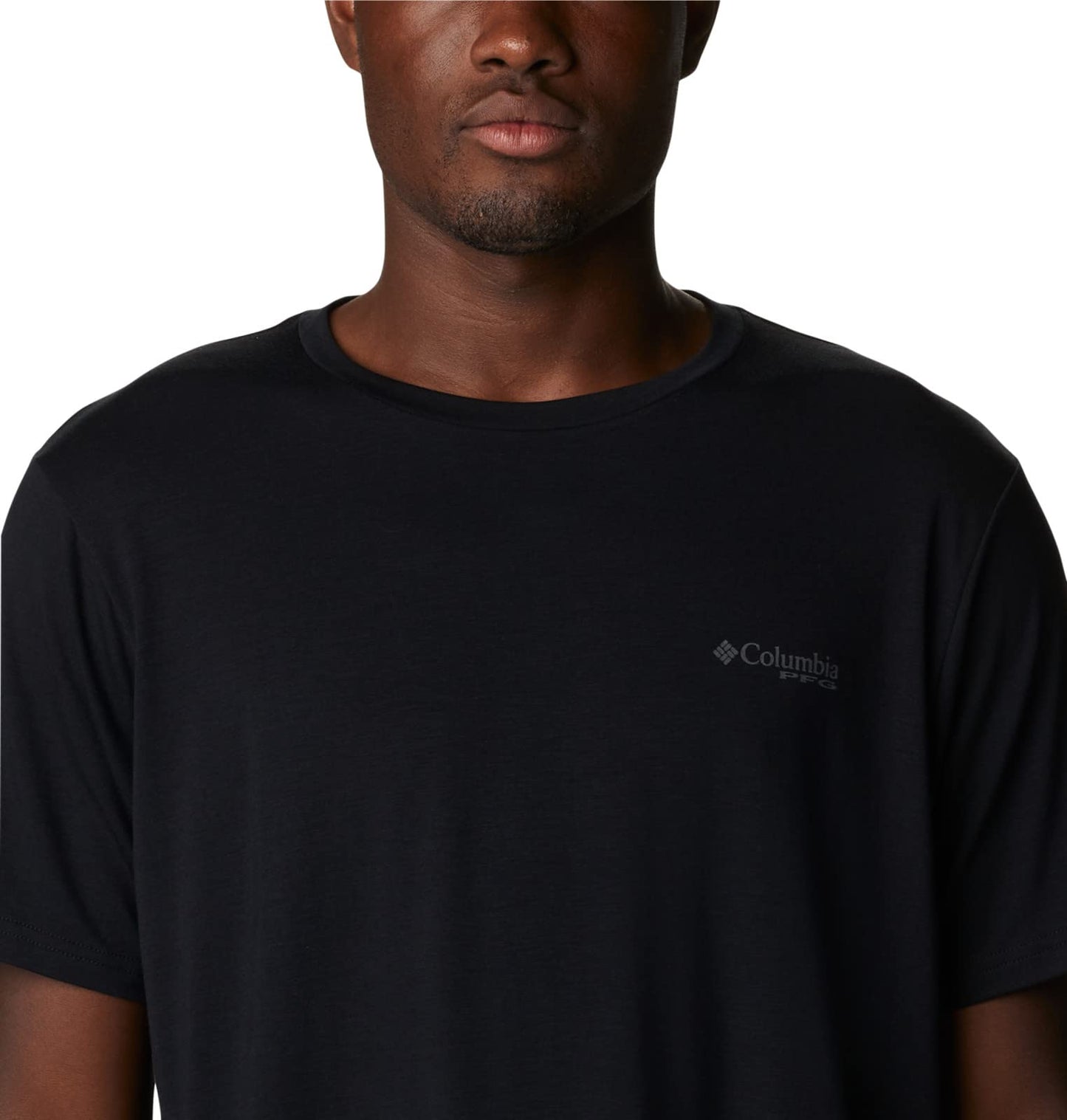 Columbia Men's PFG Fish Flag Tech Tee Short Sleeve, Black/Graphite Gradient, Large