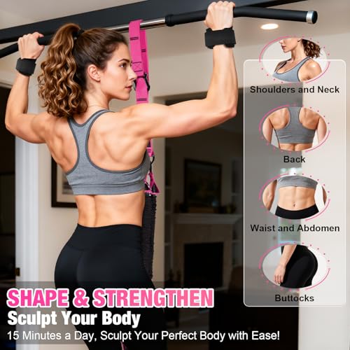 Purple Resistance Bands for Pull Up Assistance - Heavy Duty Exercise Set with Handles & Door Anchor