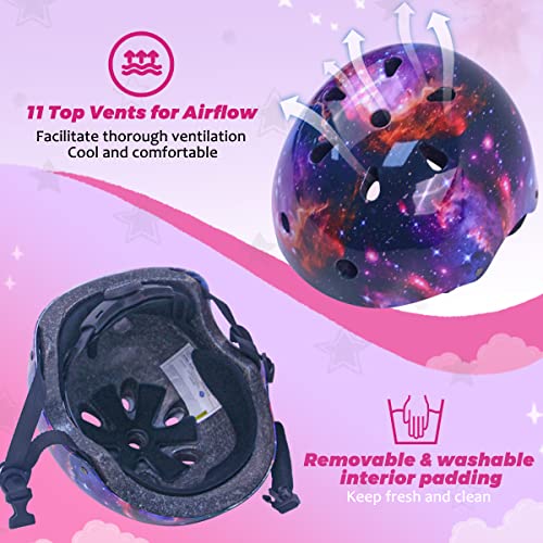 Kids Galaxy Safety Helmet for Cycling Skateboarding & More - Adjustable & CPSC Certified