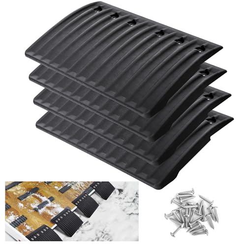 RunNico 4 Pcs Snowmobile Trailer Edge Glides, 9'' x 6'' Edge Glide Tilt with 24 Screws, Trailer Gap Transition Flap for Friction Reduction and Easy Installation