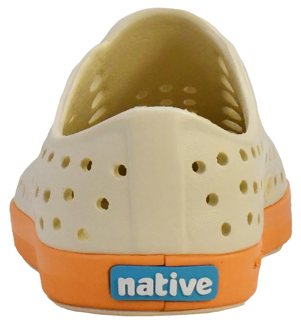 Native Shoes Unisex-Kids Jefferson Sneakers, Bone White/Papaya Orange, 2 Little Kid