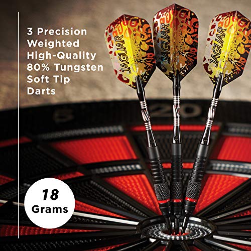 Viper Jaguar 80% Tungsten Soft Tip Darts with Storage/Travel Case, 18 Grams
