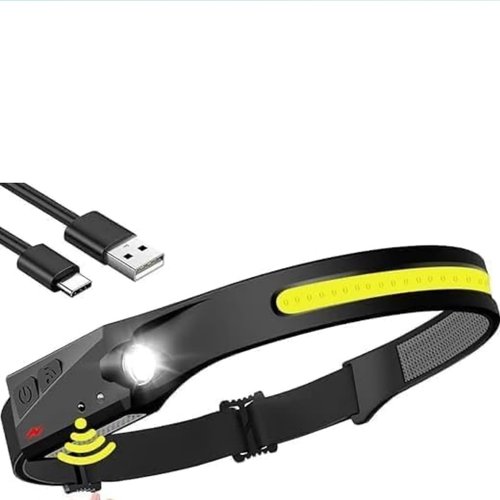 LUXEPULSE Rechargeable LED Headlamp Set, 230° Wide Beam, Motion Sensor, USB Charging, Multi-Mode for Camping, Hiking