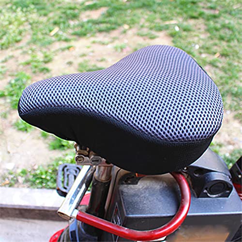 Breathable Mesh Bicycle Seat Cover for Mountain Bike Comfort 20x23cm Black