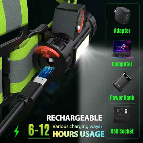 LED Reflective Sash Safety Gear, Running Lights for Runners at Night, High Visibility USB Rechargeable Light for Jogging Running Cycling Walking Motorcycle.
