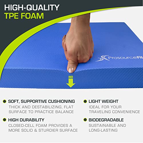 ProsourceFit Exercise Balance Pad ? Large Cushioned Non-Slip Foam Mat & Knee Pad for Fitness, Stability Training, Physical Therapy, Yoga 15"x19"