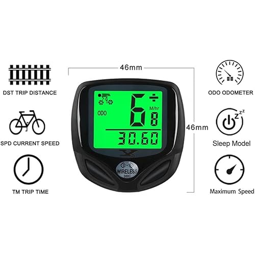 YS SY Bicycle Speedometer and Odometer Wireless Waterproof Cycle Bike Computer with LCD Display & Multi-Functions