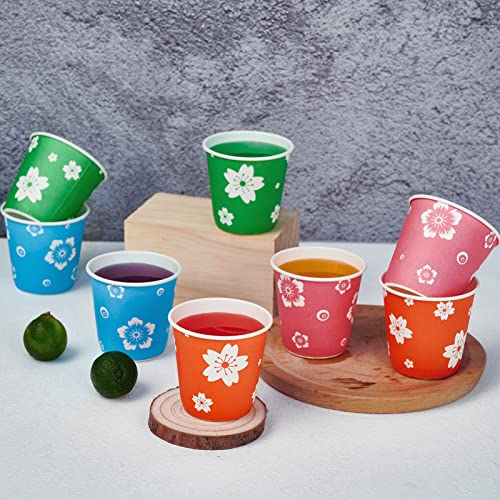 800 Pack Small 3 oz Paper Cups - Colorful Disposable Bathroom & Drink Cups