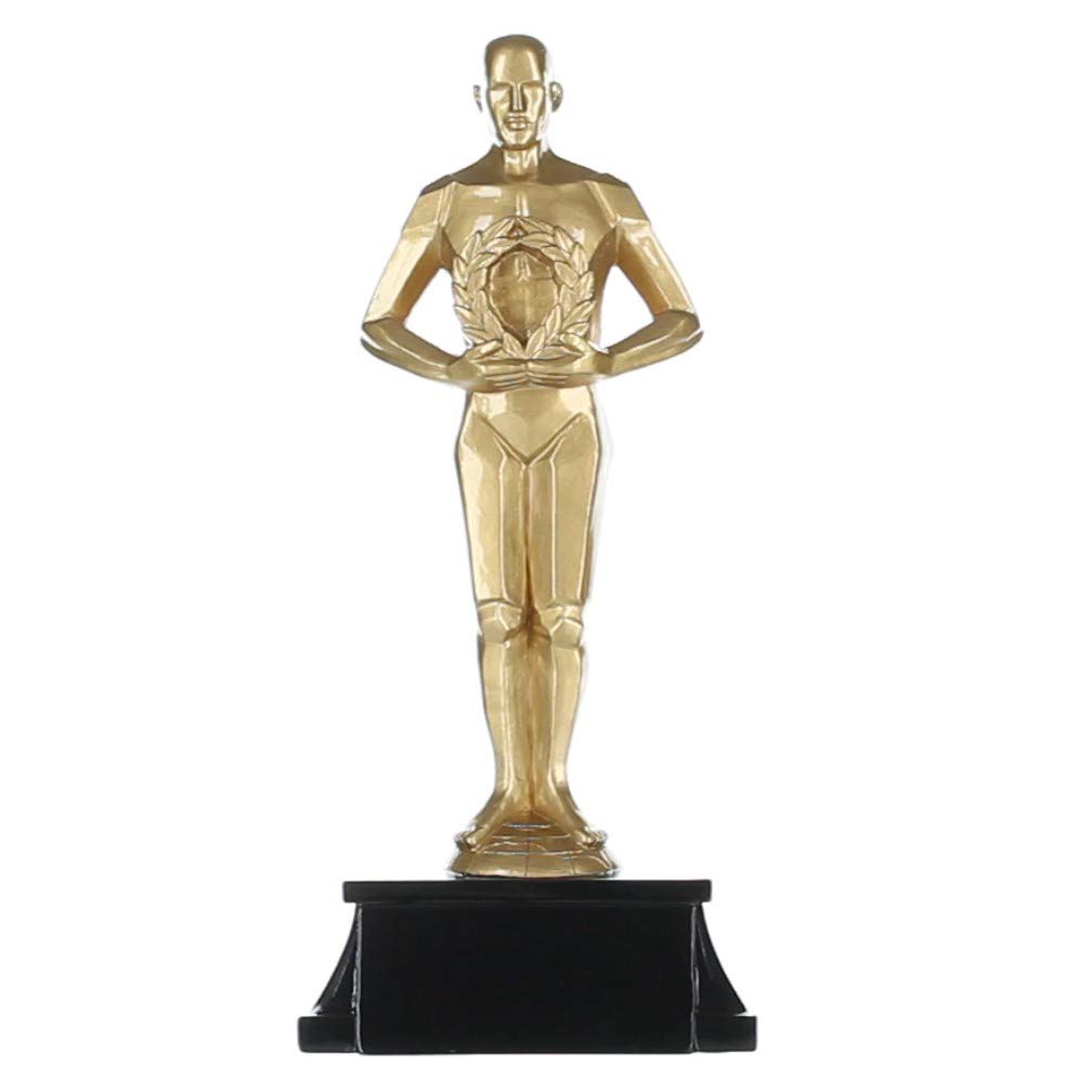 Decade Awards Male Achievement Trophy - Golden Achievement Award - Celebrate Success, Triumph and Victory in All Endeavors - Engraved Plate on Request (8 Inch Tall)