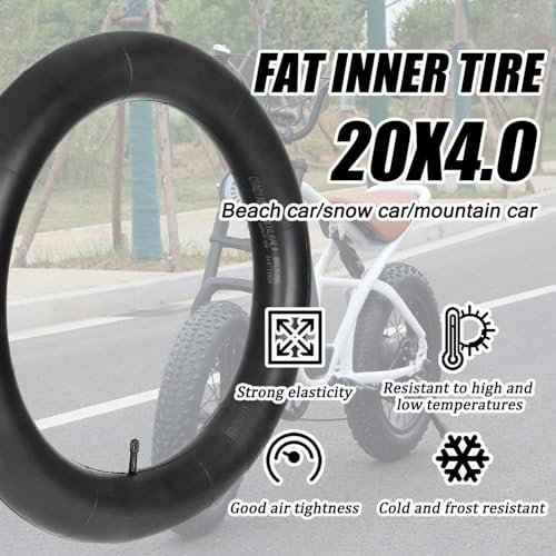 20x4.0/4.9 Fat Tire Bike Inner Tubes with AV 32mm Valve, 20x4.0/4.9 Premium Butyl Rubber Inner Tube for 20 inch Ebike Electric Bicycle for Road/MTB/Mountain/E Bike