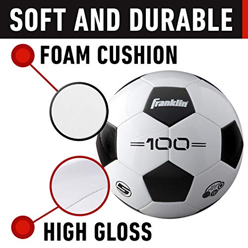 Franklin Sports Soccer Balls - Youth & Adult - Sizes 3, 4 & 5 - Single & Bulk Packs - Black & White