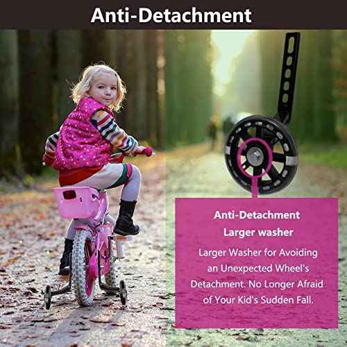DDJKCZ Training Wheels Flash Mute Wheel Bicycle Compatible for Bikes of 12 14 16 18 20 Inch