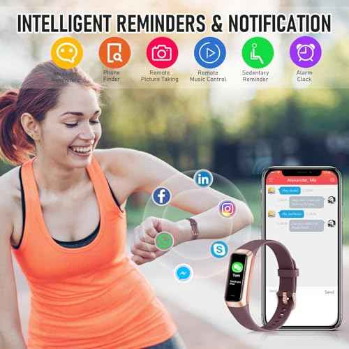 Fitness Tracker, 1.1" AMOLED Touch Screen Smart Watches, Step Counter with 24/7 Heart Rate Blood Pressure Sleep Monitor, Calorie Pedometer for Women Men