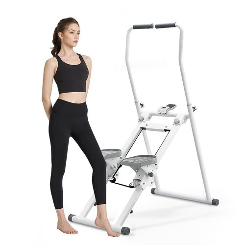 Foldable Stair Stepper Machine for Home - 300lb Capacity Cardio Climber with Handles, No Battery Needed - Full Body Workout Equipment for Weight Loss, Toning & Low Impact Fitness