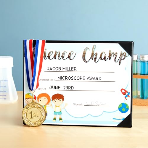 Gold 1st Place Medals Set - 2.5 Inch with Red, White & Blue Ribbon for Sports & Awards