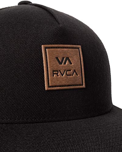 Men's Curved Brim Trucker Hat - Structured Snapback, One Size / RVCA Black