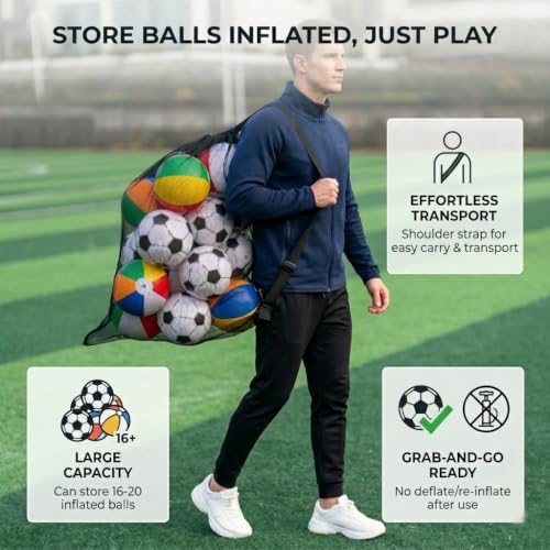 Outdoor Family Game Set with 16 Balls and Storage Bag - Blue+Yellow