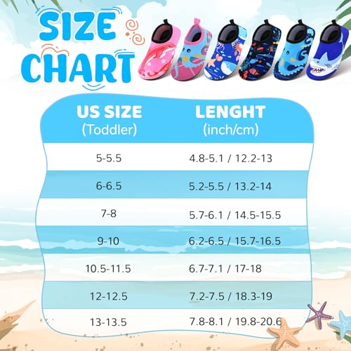 Kids Water Shoes - Toddler Boys Girls Nonslip Quick Dry Beach Shoes 12-12.5 Ocean-Black