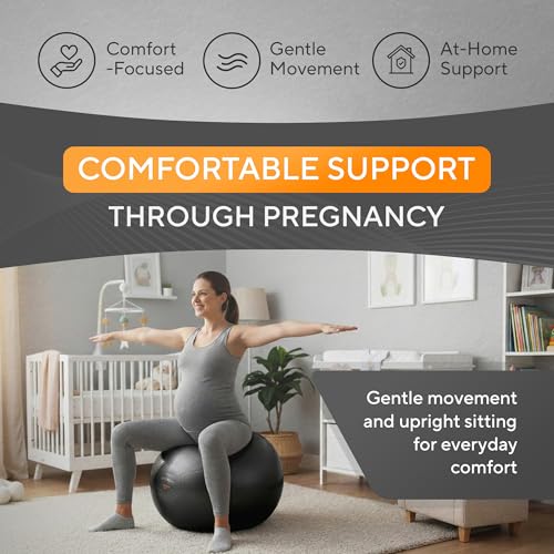 XXL Black Exercise Yoga Ball for Pregnancy, Office & Fitness - 85cm