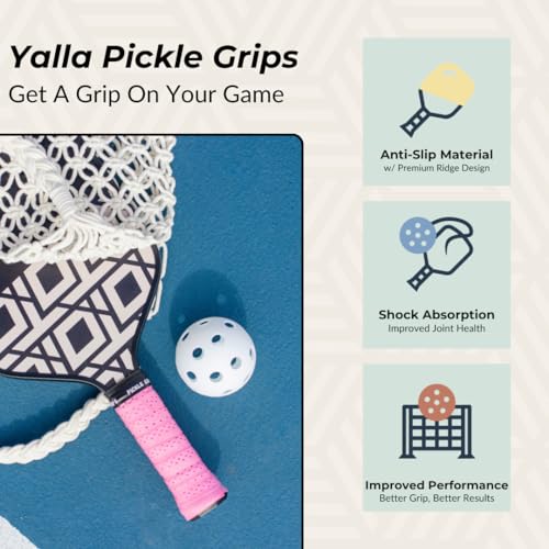 Pickleball Paddle Grip Tape - Pink Overgrip for Improved Control & Comfort